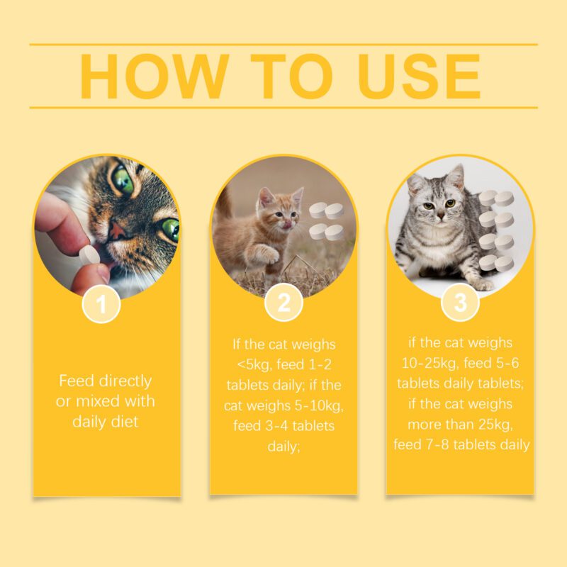 Yegbong Cat Fish Oil Tablets - Vitamin-Enriched Skin and Coat Care for Healthy Cats - Image 6