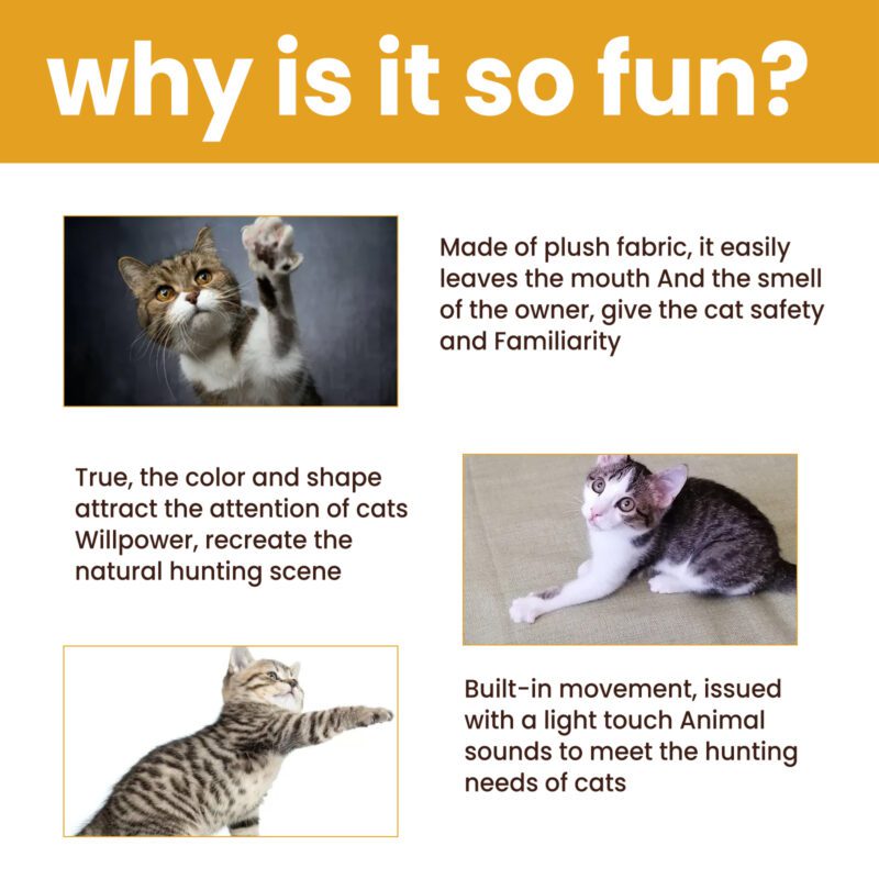 Yegbong Interactive Plush Mouse Toy for Cats & Dogs with Sound - Stress Relief - Image 3