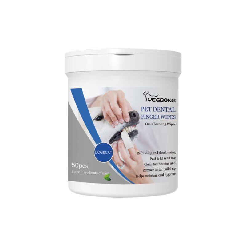 Yegbong Dog Dental Finger Wipes - Bad Breath & Tartar Remover for Dogs