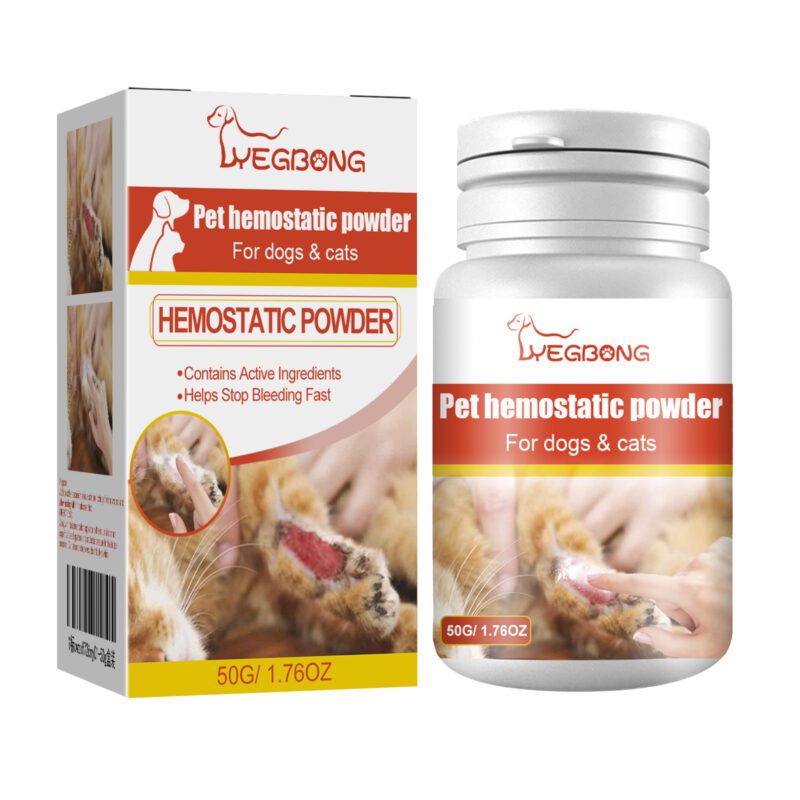 Yegbong Pet Hemostatic & Styptic Powder for Cats & Dogs - Fast-Acting Wound Care