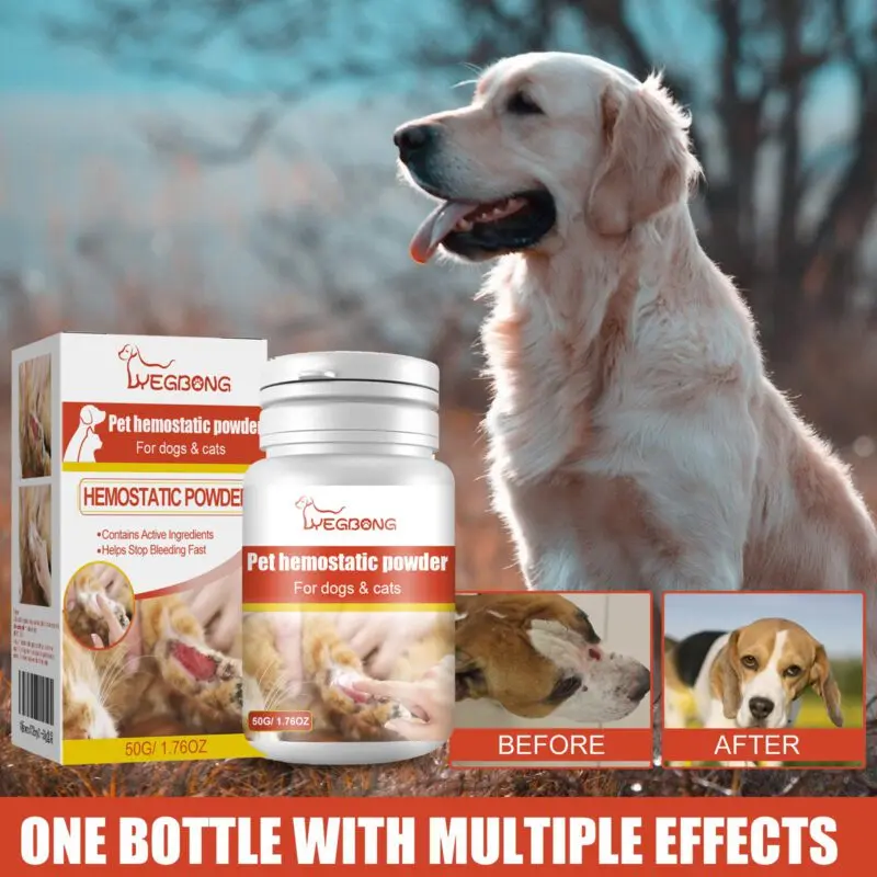 Yegbong Pet Hemostatic & Styptic Powder for Cats & Dogs - Fast-Acting Wound Care - Image 2