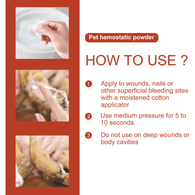 Yegbong Pet Hemostatic & Styptic Powder for Cats & Dogs - Fast-Acting Wound Care - Image 6