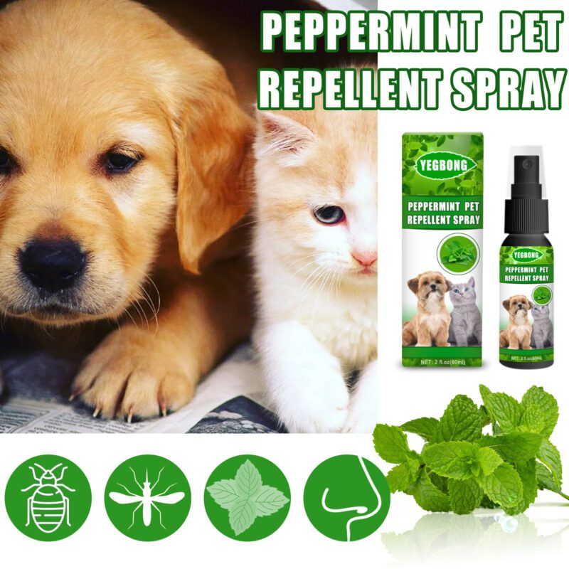Yegbong Natural Peppermint Pet Repellent Spray - Mite Control for Cats & Dogs - Image 2