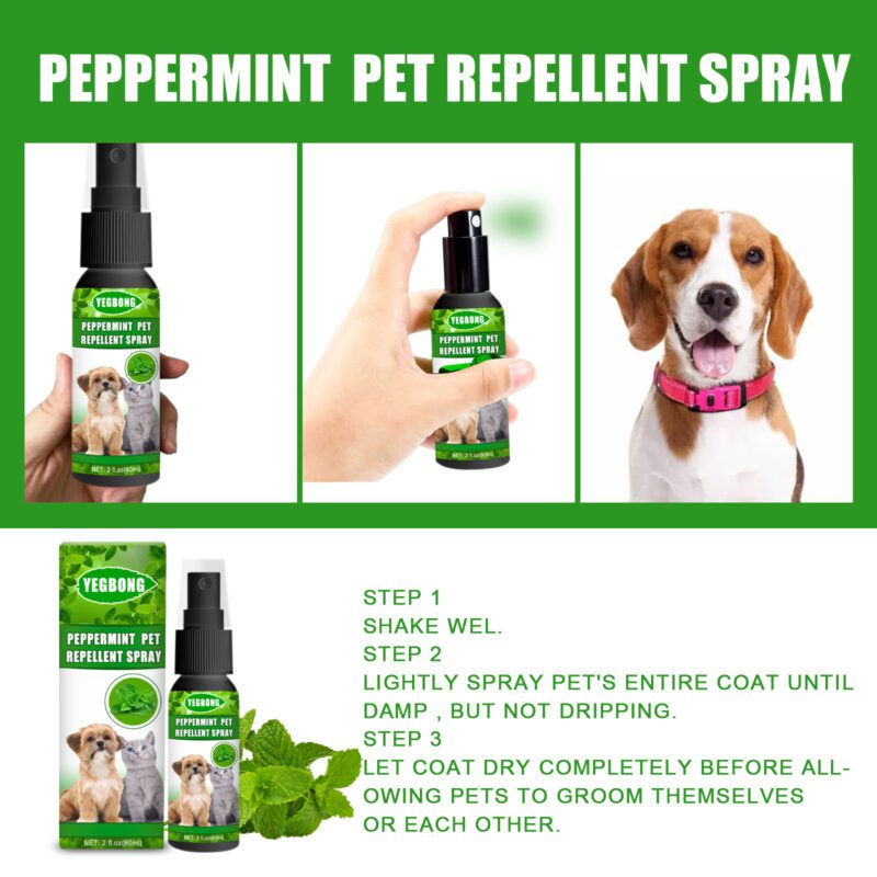 Yegbong Natural Peppermint Pet Repellent Spray - Mite Control for Cats & Dogs - Image 6