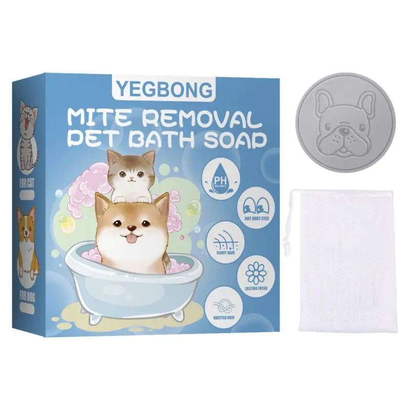 Yegbong Mite Removal Pet Soap for Dogs & Cats - Deodorant Cleaning