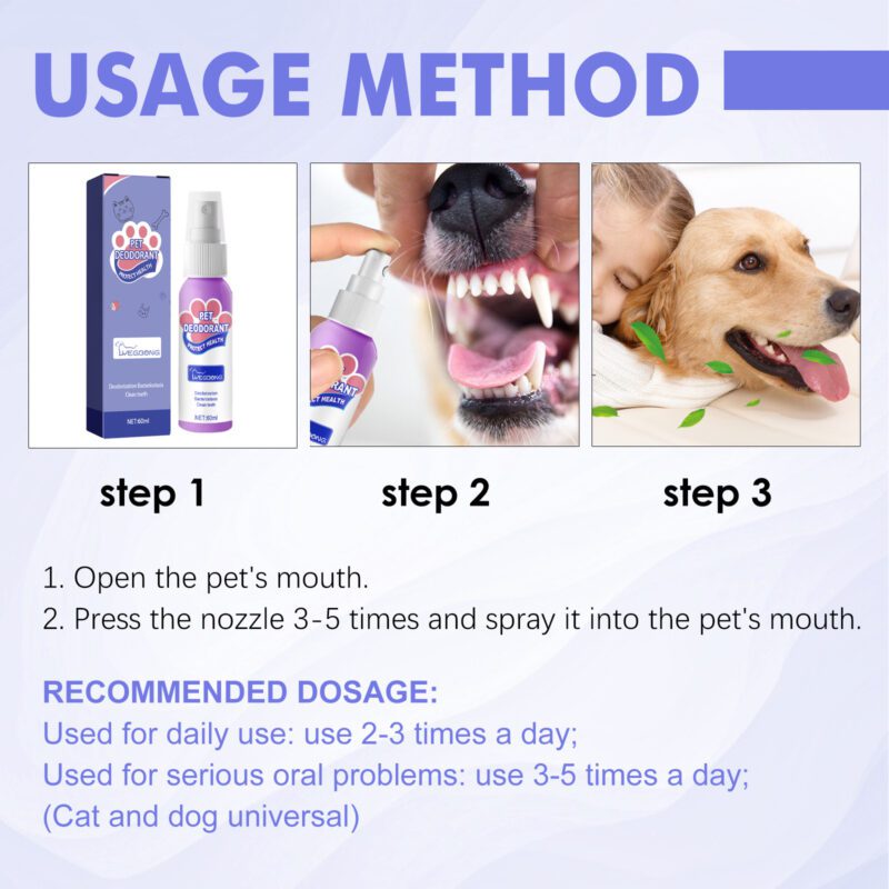 Yegbong Cat & Dog Oral Care Spray - Bad Breath Freshener and Mouth Cleaner - Image 6
