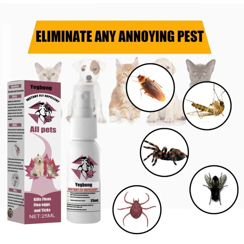 Yegbong Flea & Tick Repellent Spray for Dogs and Cats - Pest Control & Anti-Itch Solution - Image 2