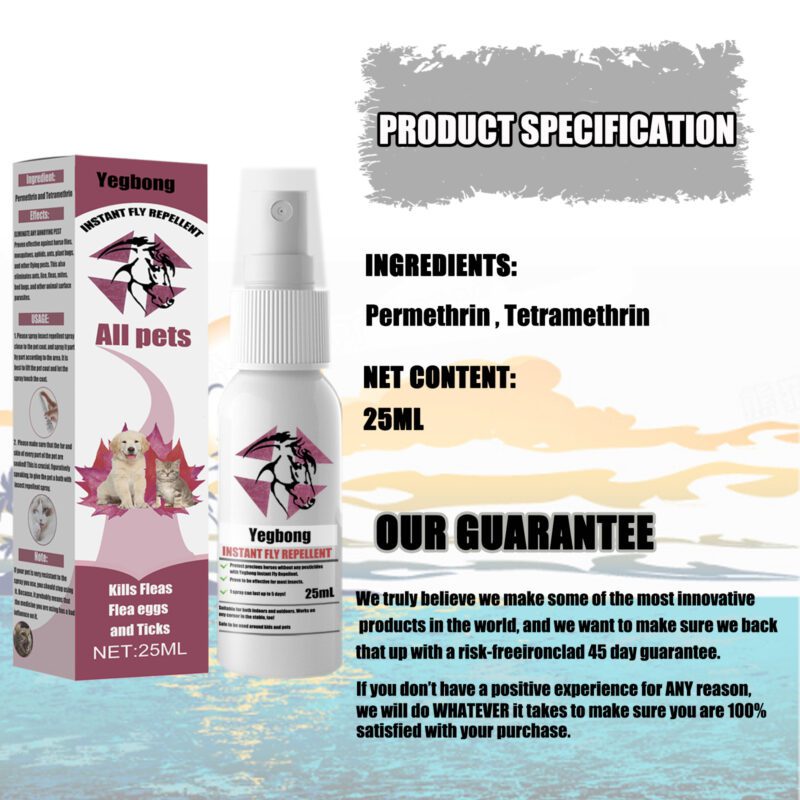 Yegbong Flea & Tick Repellent Spray for Dogs and Cats - Pest Control & Anti-Itch Solution - Image 5