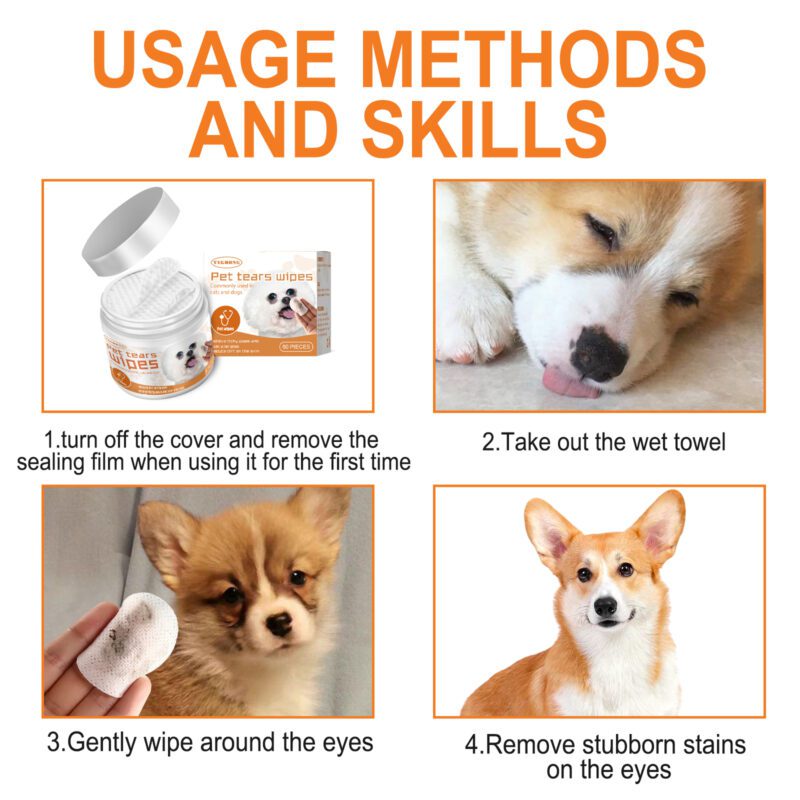Yegbong Pet Eye Wipes for Dogs and Cats - Gentle Tear Stain and Dirt Cleaning - Image 3