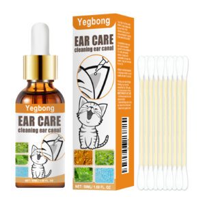 Yegbong Pet Ear Cleaning Drops for Cats & Dogs - Anti-Itch Ear Cleaner, Deodorizer