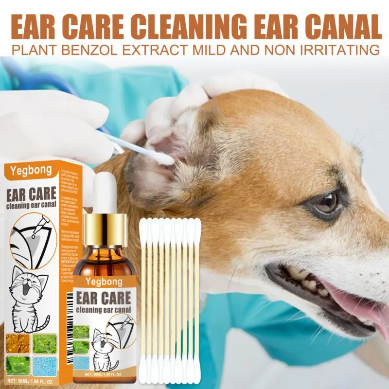 Yegbong Pet Ear Cleaning Drops for Cats & Dogs - Anti-Itch Ear Cleaner, Deodorizer - Image 2
